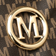 ヴィンテージ ジオメトリック トートバッグ
合成皮革製 「M」デザイン レディース ハンドバッグ・ショルダーバッグ
大容量 ショッピング・旅行用バッグ