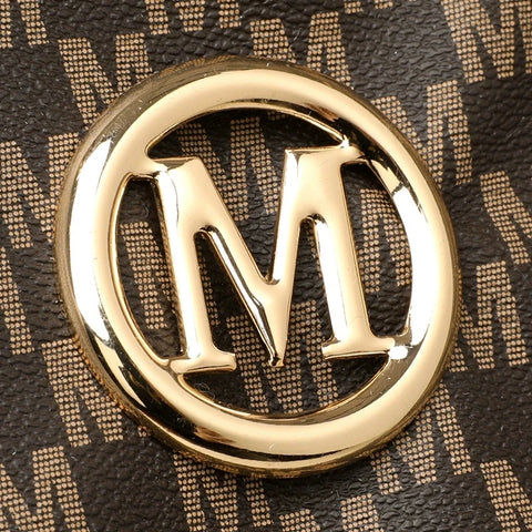 ヴィンテージ ジオメトリック トートバッグ
合成皮革製 「M」デザイン レディース ハンドバッグ・ショルダーバッグ
大容量 ショッピング・旅行用バッグ