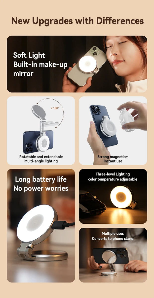 TELESIN スマホ用カメラ撮影ハンドグリップ｜マグネット式スマートフォンホルダー 撮影補助 リモコン付きハンドル iPhone/Android対応