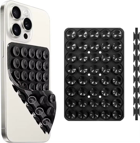 シリコン吸盤式スマホケースマウント 両面使用可能 ハンズフリー 強力グリップ ホルダー 自撮りや動画撮影用 iPhone・Android対応