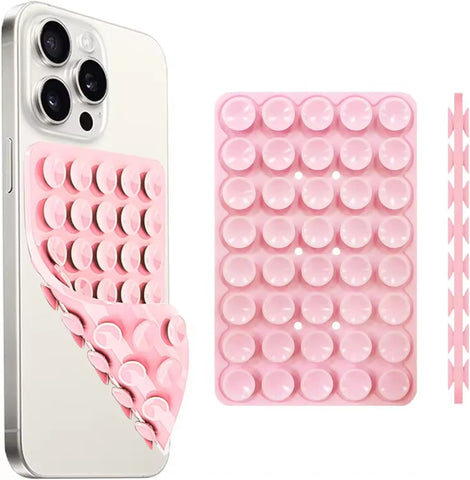 シリコン吸盤式スマホケースマウント 両面使用可能 ハンズフリー 強力グリップ ホルダー 自撮りや動画撮影用 iPhone・Android対応