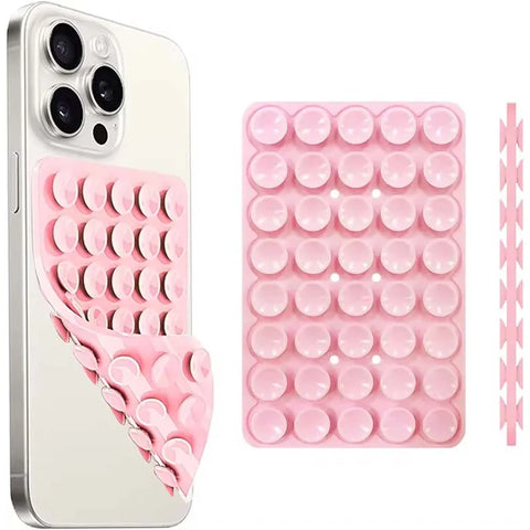 シリコン吸盤式スマホケースマウント 両面使用可能 ハンズフリー 強力グリップ ホルダー 自撮りや動画撮影用 iPhone・Android対応