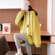 ストリートウェア 韓国ファッション レディーススウェットシャツ フーディー 春用フーディー 秋用フード付きトップス カジュアルで美しいルーズシルエット