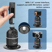 AI顔追跡ジンバル・スマホスタビライザー 360°自動回転セルフィースタンド iPhone 15 Pro Max / Android対応（オプション三脚付き）