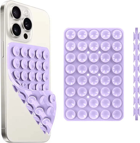 シリコン吸盤式スマホケースマウント 両面使用可能 ハンズフリー 強力グリップ ホルダー 自撮りや動画撮影用 iPhone・Android対応