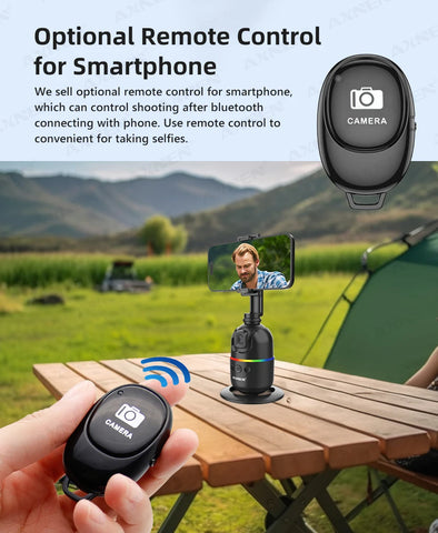 AI顔追跡ジンバル・スマホスタビライザー 360°自動回転セルフィースタンド iPhone 15 Pro Max / Android対応（オプション三脚付き）