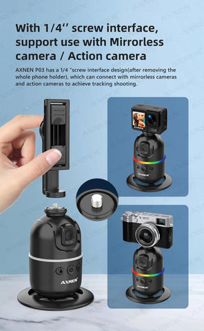 AI顔追跡ジンバル・スマホスタビライザー 360°自動回転セルフィースタンド iPhone 15 Pro Max / Android対応（オプション三脚付き）
