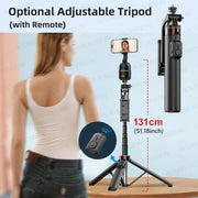 AI顔追跡ジンバル・スマホスタビライザー 360°自動回転セルフィースタンド iPhone 15 Pro Max / Android対応（オプション三脚付き）