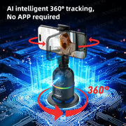 AI顔追跡ジンバル・スマホスタビライザー 360°自動回転セルフィースタンド iPhone 15 Pro Max / Android対応（オプション三脚付き）