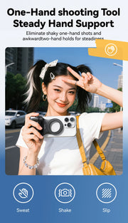 TELESIN スマホ用カメラ撮影ハンドグリップ｜マグネット式スマートフォンホルダー 撮影補助 リモコン付きハンドル iPhone/Android対応